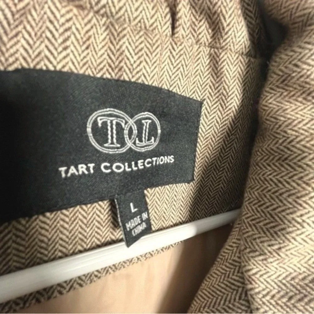 Tart Collections Vest Womens Large Quilted Puffer Taupe Brown Zip Front